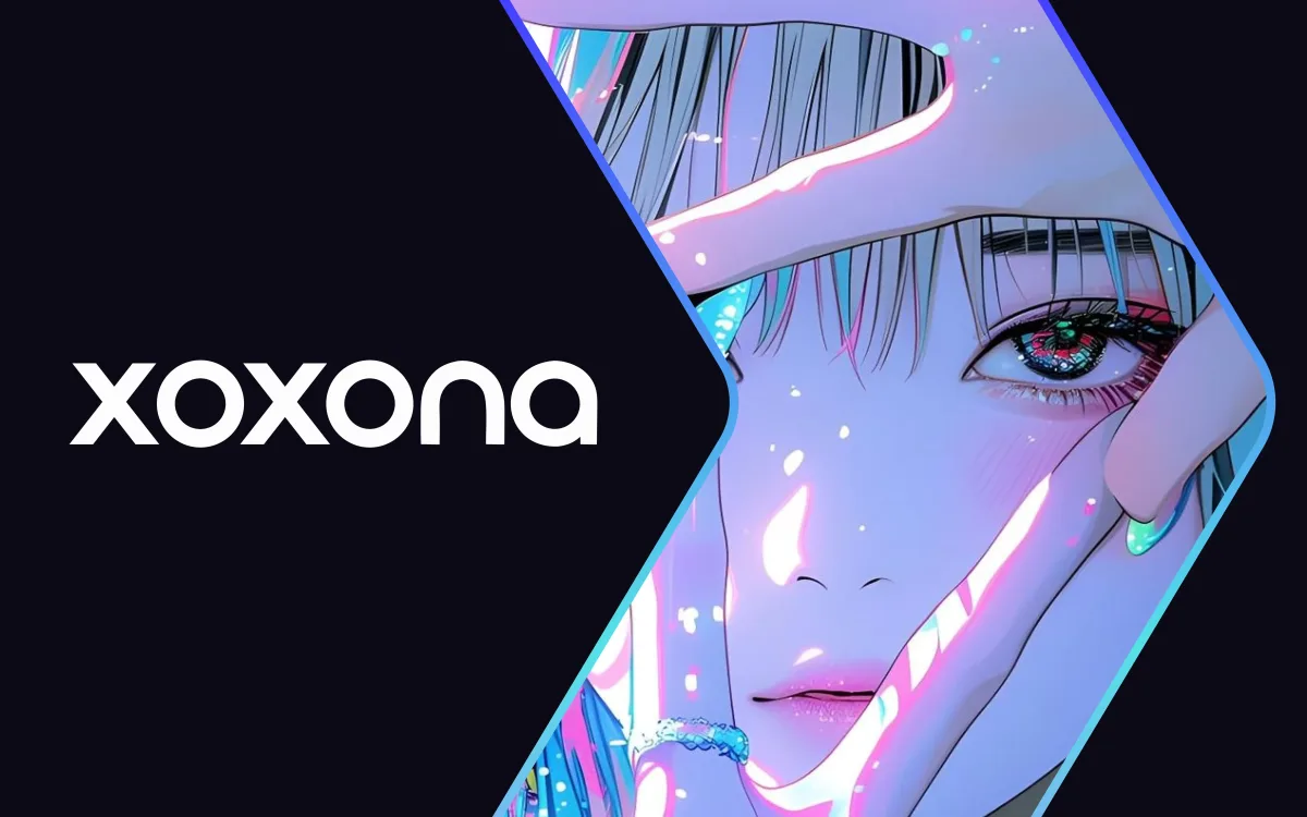 XOXONA key art — the wordmark beside a character illustration.